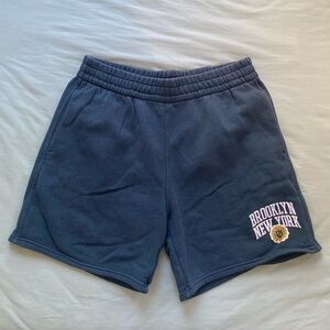 Abercrombie Green Brooklyn New York sweat fleece shorts